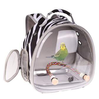 Mochila portátil pequeña para animales con estampado de cebra, jaula de transporte con cápsula espacial de burbuja para cobaya, conejo, hámster, pájaro, dragón barbudo, glider azucarado, ardilla, tortuga, lagarto