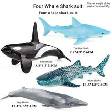 4-12 件实心海洋动物公仔玩具,鲨鱼、鲸鱼、逆戟鲸、海豚等海洋动物模型玩具套装,迷你认知企鹅、大白鲨公仔,生日/派对礼物 - 彩色 - 查看 8