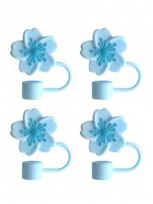 Compatible With Stanley Cup Accessories 2PCS Straw Toppers For Cup Straw Cover Cap, Creative Cherry Blossom Straw Cap Cap, Reusable Silicone Straw Cap, Straw Anti-Splash Dustproof Straw Cover, Portable Easy To Clean Insulation Cup Straw Cup Accessories, 10mm Thicker Large Caliber Flower Straw Cap, Cute Cartoon Flower Straw Dust Cover, Pink/Purple/Black/White Yellow/White Pink - Multicolor - View 16