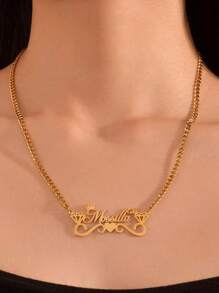 Collier personnalisé avec prénom en acier inoxydable. Bijou avec pendentif plaque d'identité en acier inoxydable. Ras-du-cou cadeau d'amour pour hommes et femmes. Cadeau d'anniversaire et d'anniversaire de mariage. Accessoire de cou personnalisé