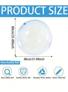 1pc Water Balloons, Giant Beach Balls, Jelly Balloons, Adult Garden Outdoor Swimming Pool Accessories, Reusable, Stress Relieving, Outdoor Games, Summer Swimming Pool Baths, Backyard Entertainment Party Supplies, Encouraging Sports Activities And Social Interaction, Beach Essentials, Pool Float