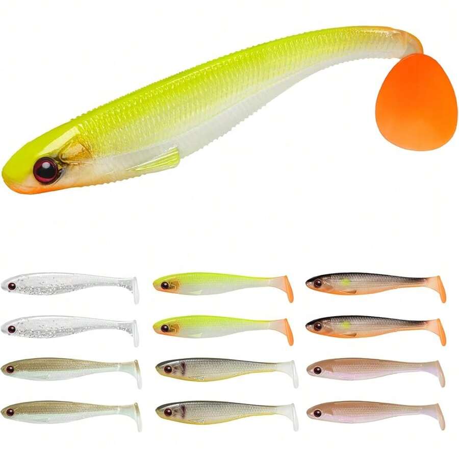 New-88  Easy Catch Soft Lur, Unique Vibrating Swim Action And Trembly Sinking Move For More Bit, Amazing Soft Swimbaits For Ly Fishing, Well-Made Fishing Lur For Bass Trout Crie Walleye - 3.5 12個 0.25盎司 - 查看 1