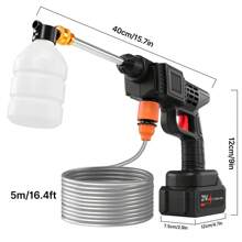 Senmeo Cordless Pressure Washer,3-In-1 Nozzle Handheld Cordless Power Pressure Washer, Portable Cordless Power Cleaning Tool With 435PSI Water Lance, Foam Cannon, 2 Batteries 15000mAh Batteries, Easily Cleans Car Floors, Exterior Cleaning, And Watering Homes And Gardens