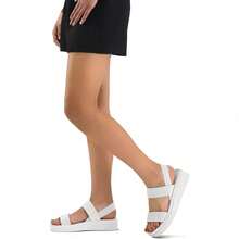 Women's Platform Wedges Sandals Slingback Lightweight Elastic Ankle Strap Low Wedges Walking Sandals Comfortable Slip On Casual Shoes - 白色 - 查看 2
