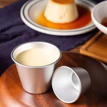 1/3/5 PCS Aluminum Baking Cups, Small Round Baking Molds, Nonstick Mini Pudding Molds - Round Baking Cups For Desserts, Tarts, And Eggs For Ovens, Used For Making Round Pudding Cake Cups, Round Pudding Cake Cups, Jelly Molds