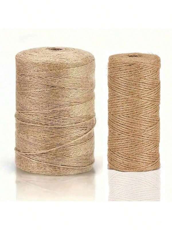 200m/100m 2mm Natural Jute Rope, Twine, Cord, String, Fiber Line For Home, Wedding, Decoration, Crafts, Christmas, Birthday Party Packaging