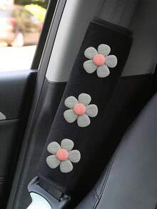 2 件装汽车安全带护肩带清新雏菊形安全带防夹保护套内饰用品