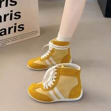 Damskie grube podeszwy, białe trampki, oddychające, sznurowane, płaskie buty na platformie do szkoły i na co dzień