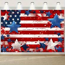 A Polyester Photography Background Cloth For Independence Day Party Photo Background, Patriotic Commemoration Day And National Day Banner Decoration, Photo Booth Set Props, Banner Decoration