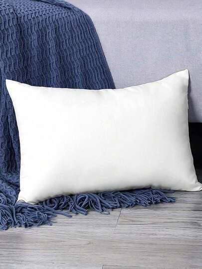 1 st vit midjekuddekärna, avslappnad enkel stil mjuk fluffig ländryggskudde, för kontor, hem, vardagsrum, soffdekoration och stöd, sängkläder, kuddar till sängen, kuddinlägg