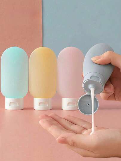 12 件可再填充硅胶旅行瓶防漏可挤压硅胶旅行装容器，硅胶旅行瓶套装，用于填充化妆品洗发水液体，防漏可再填充容器，实用旅行瓶套装，旅行洗漱用品瓶洗发水旅行容器旅行洗发水容器 PP 乳液瓶，旅行必需品返校