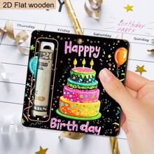 1 pieza/4 piezas Porta-dinero de tarta de cumpleaños "Feliz Cumpleaños", portador de efectivo de deseo, regalo de cumpleaños, decoraciones de fiesta de baby shower, decoraciones de cumpleaños, cumpleañera