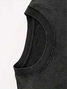 Fruit Of The Holy Spirit Christian Faith Religious Printing Vintage Washed T-Shirt, 230G, Retro Street Style. Simple And Versatile, Pure Cotton Is Of High Quality, Novel And Fashionable, And It Is A Must-Have Fashion T-Shirt For Spring And Summer. - 黑色 - 查看 4