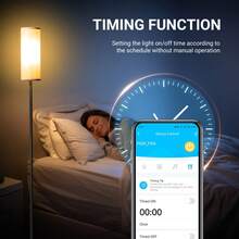 63inch Smart Floor Lamp With Fabric Shade, Black Metal Pole, A 9W A19 Smart Bulb, 2700-6500K + RGB Color-Changing. Foot Switch And App Control, App Music Synchr, Suitable For Room Decoration, Bedroom, Living Room, Commercial Decoration. - View 6