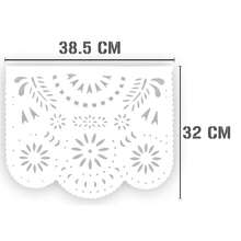 DECORAMEC PAPER CRAFT Papel Picado Enramada Destello Blanco en Tira de Plastico Picado DECORAMEC guirnalda decoracion para toda ocasion mexicana papel picado - Multicolor - Ver 3