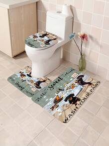 1pc/4pcs Funny Dogs Dachshund Shower Curtain Set Including Shower Curtain With 12 Plastic Hooks, Bathroom Non-Slip Mat, Toilet U-Shaped Mat, Cover Mat Vintage Animal Pets Cute Hilarious Modern Home Decor Bathroom Accessories Back To School