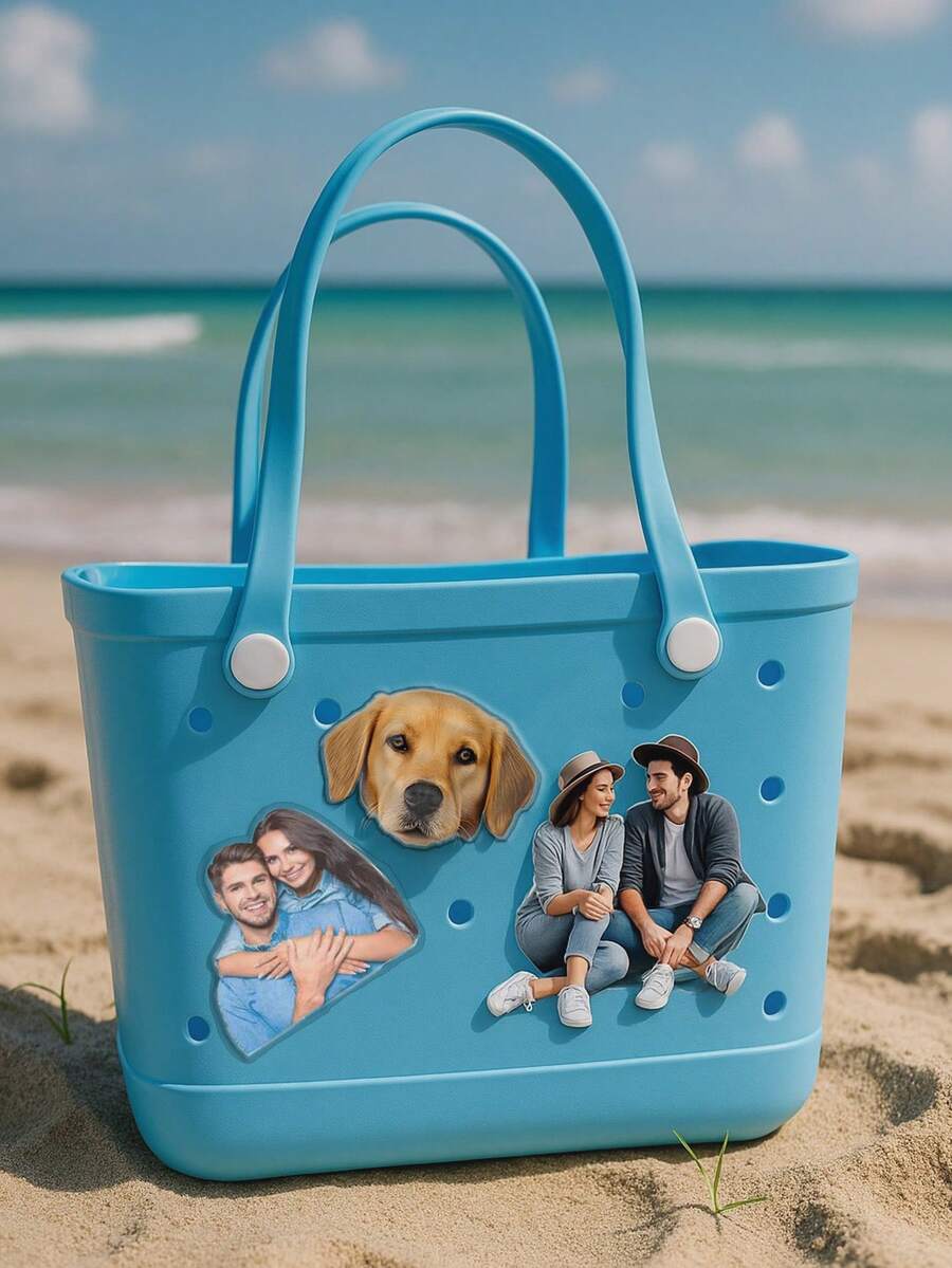 Personalized Charms, Custom Beach Bag Tags, Personalized Acrylic Handbag Accessories And Last Name ID Tags, Charms, Custom Name Charms, Gift Ideas, Pink Bogg Bags, Name Tags, Accessories, Photo Bogg Bags, Custom Bogg Bags, Cute Bogg Bags, Chains, Last Name Photo Tags, Personalized Charms, Bag Name,Christmas Gift Supplies - Multicolor - View 1