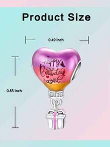 Silver Plated Charm Cake Cup Eggbeater Love Birthday Cake Series Pink Pendant Charm Pendant Ball Suitable For Bracelets DIY Women's Jewelry - Silver - View 9