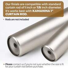 KAMANINA Crackle Glass Replacement Finials For 1 Inch Curtain Rods, M6 Standard Screw Curtain Rod Finials, Set Of 2, Champagne Gold - Champagne Gold - View 6