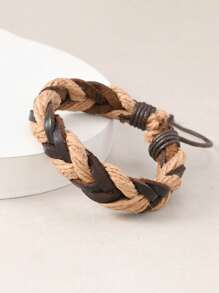 1pc Handmade Woven Paracord Bracelet, Camouflage Pattern, Fashionable Outdoor Wrist Band For Men & Women, Suitable For Daily Wear And Gift