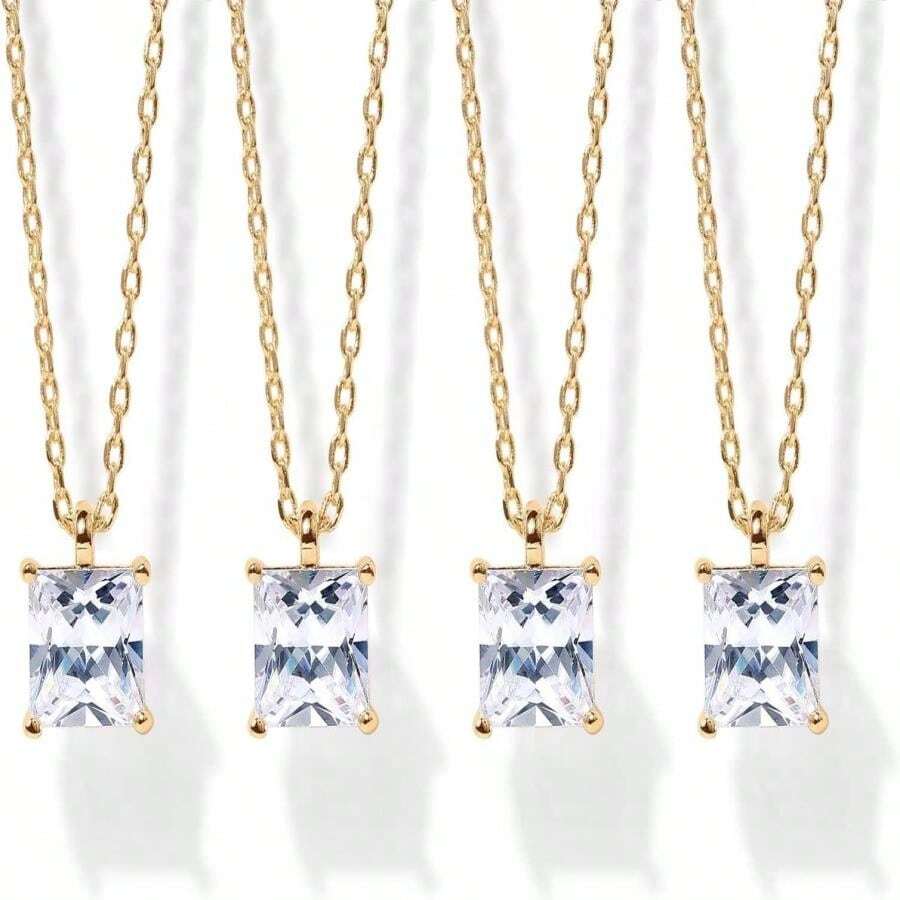 PAVOI 14K Gold Plated Cubic Zirconia Diamond Pendant Necklace For Women ...