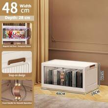 5/4/3/2/1 Layer Clothes Storage Box, Home Closet Organizer Folding Plastic Container Cabinet With Door, Large Capacity For Women Storage Organizer Travel Essentials Back To School