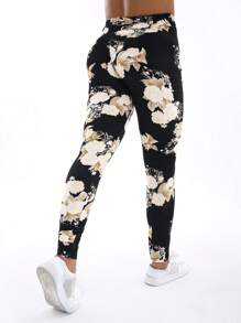 Pantalones deportivos informales elásticos para mujer, estampado floral, elegante y versátil, apropiado para uso diario, caminatas al aire libre, compras, fiestas, con opciones de varios colores, adecuado para primavera, verano y otoño
