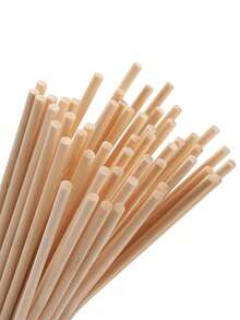 100pcs Unfinished Wooden Dowel Rods, Wooden Craft Sticks, Bamboo Sticks - For Crafters, DIY Hobbyists, Handmade Projects, Craft Photo Booth Props - Brown - View 1