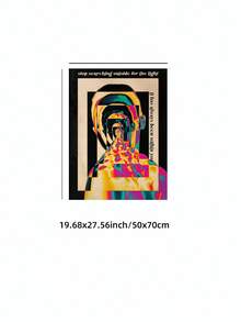 1pc Hippie Print Retro Wall Art 70s 60s Vintage Posters With Rainbow Cosmic Graphics, Frameless Canvas Decor For Bedroom/Dorm/Beach House/Vacation Travel, Beach Graduation/Back To School Gift & Party Decoration (Wall Prints, Prints For Wall, Funky Posters, Retro Art) - Multicolor - View 11