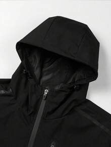 1pc Men Boyfriend Style Sporty Windbreaker Jacket, Contrast Color For Spring/Autumn Running, Exercising, Outdoor, Cycling, Hiking - Grey - View 3