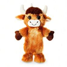 Juguete de peluche chirridente para perro de vaca longhorn de 11,5 pulgadas Vibrant Life Cozy Buddy - Rojo y blanco - Ver 3