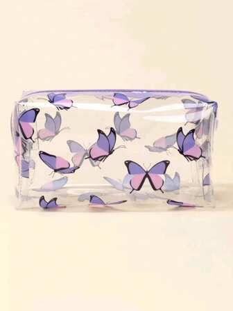 1Pc Ladies' Butterfly Octagonal Cosmetic Bag,Makeup Bag Makeup Pouch Skincare Bag Toiletry Bag Packing Cubes,Travel Essentials Cruise Essentials Dorm Essentials,Wedding Bridesmaid Gifts,Mom Gifts,Birthday Gifts