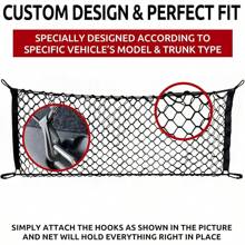 Envelope Style Trunk Mesh Cargo Net - For  Grand Cherokee 2011-2025 Car Accessories - Premium Trunk Organizers And Storage - SUV Truck Cargo Nets - Vehicle Carrier Organizer For Cherokee WK