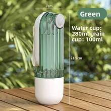 1 件二合一便携式宠物水和食物容器，透明可见的水瓶设计，遛狗喂食器，宠物旅行喝水器，狗和猫饮水器，宠物旅行水瓶，专为爱狗人士设计的便捷二合一饮水壶 - 彩色 - 查看 14