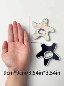 1pc Adorable Starfish Shaped Shell And Fish Sponge Pattern Dual-Use Fridge Magnet & Bottle Opener, Suitable For Home Decor, Daily Use, Beach Travel, Holiday Gift