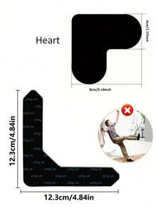 4 件/8 件/16 件地毯胶带、PU 可水洗防滑可重复使用地毯防滑垫、防滑 PU 地垫、PU 纳米固定地毯贴纸 - 黑色 - 查看 4