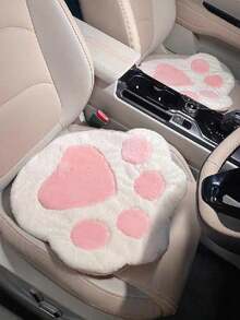 1pc Plush Seat Cushion, Winter Creative Cat Paw, Grid Car Warm And Anti Slip Seat Cushion, All Season Universal Car Seat Cushion - Multicolor - View 16