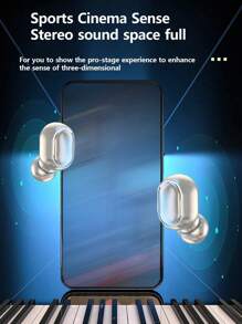 Kabellose Sport-Ohrhörer, HiFi In-Ear-Kopfhörer mit digitaler Batteriestandsanzeige, aufladbarer Lithium-Batterie, Spieleverzögerung von null, ideal für aktive Lebensweisen, Ohrhörer