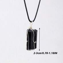 1PC Natural Black Tourmaline Raw Stone Unpolished Gem Pendant Necklace For Men - Unique Crystal Jewelry Gift - Black Tourmaline Pendant - View 12