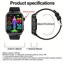 2025 新款男士健康智能手表，2.04 英寸（6.35 厘米）AMOLED 屏幕，ECG、PPG、心率、血压、尿酸监测、睡眠监测智能手表，具有无线通话、语音助手、信息提醒功能，配备 530mAh 超大容量电池，适用于 Android/iOS 女士健身追踪器智能手表，不错的礼物 - 彩色 - 查看 12