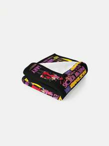 1pc New Music Youngsters On The Band Graphic Throw Blanket - Soft Flannel Lightweight Blanket For Sofa And Bed Decoration, 60in X 50in, 297gsm Single-Side Digital Printing, Four-Season Polyester Blended, Mixed Colors, Charming Style