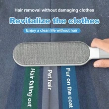 Magic Clothes Lint Remover, Reusable Pet Cat Hair Fur Roller Brush, Reusable Static Dusting Cleaning Brushes Manual Cleaner Tool, Double-Sided Electrostatic Lint Brush - Manual,Non-Electric Pet Hair Remover With Plastic Handle For Clothes & Furniture, Reusable Lint Brush
