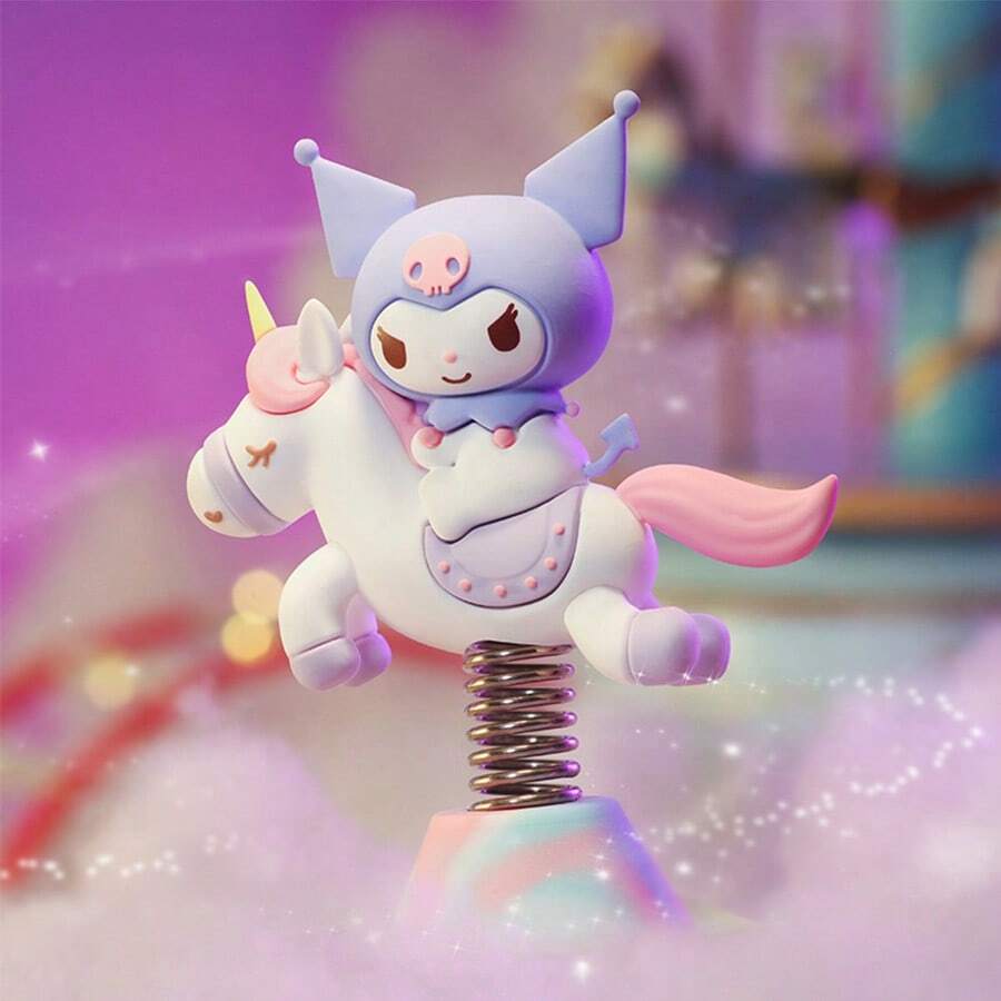 官方三丽鸥旋转木马系列收藏品公仔 - 可爱的 Hello Kitty、Cinnamoroll、Kuromi、My Melody 旋转木马毛绒玩具 - 彩色 - 查看 1