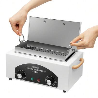 Esterilizador de uñas de 300 vatios y 2 litros, de metal, con asa, para cabello y uñas, de alta temperatura para peluquerías y salones de uñas.