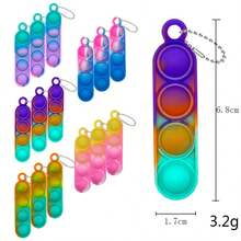 15 件儿童派对礼物 散装迷你流行钥匙扣感官玩具 圣诞礼物 生日嘉年华宝藏教室奖品 减压玩具 - 彩色 - 查看 2