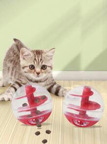 1 pieza Dispensador de comida en forma de bola espiral, juguete interactivo de alimentación lenta para gatos