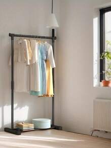 1pc Easy-To-Assemble Metal Hangers For Four Seasons - Space-Saving Vertical Hanger With Hooks, Suitable For Indoor And Outdoor, Home And Balcony Storage, Durable Metal Clothes Drying Rack, Clothes Drying Rack, Clothes Rack, Strong Rack - Indoor Clothing Display Rack, Multifunctional Freestanding Rack Can Be Assembled Vertical Storage Rack, Drying Racks