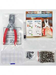 202/402pcs 6mm Snap Eyelets Kit, Gold & Silver Color Snap Eyelets Set With Pliers, Punching & Sewing - Multicolor - View 18