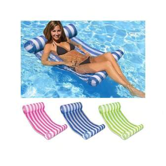 1pc Water Hammock, Water Floating Bed, Inflatable Water Leisure Lounge Chair, Beach Essentials, Beach Accessories, Pool Float