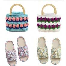 Premium Polyester Crochet & Knitting Yarn - 4pcs, 100G Each, 30m Length - Ideal For DIY Projects, T-Shirts, Slippers & Baskets,Fabric Strip Handmade Weaving Diy Bag, Toy, Shoe, Carpet, Organizing Basket Thread